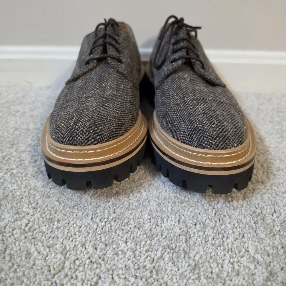 TAFT Country Cap Toe Derby Shoes Mens 8.5 EU 41.5 Tweed Lug Sole NWOB Spain